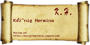 Kőnig Hermina névjegykártya